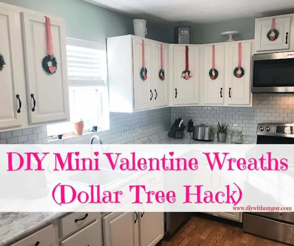 Diy Valentine mini wreaths kitchen cabinents