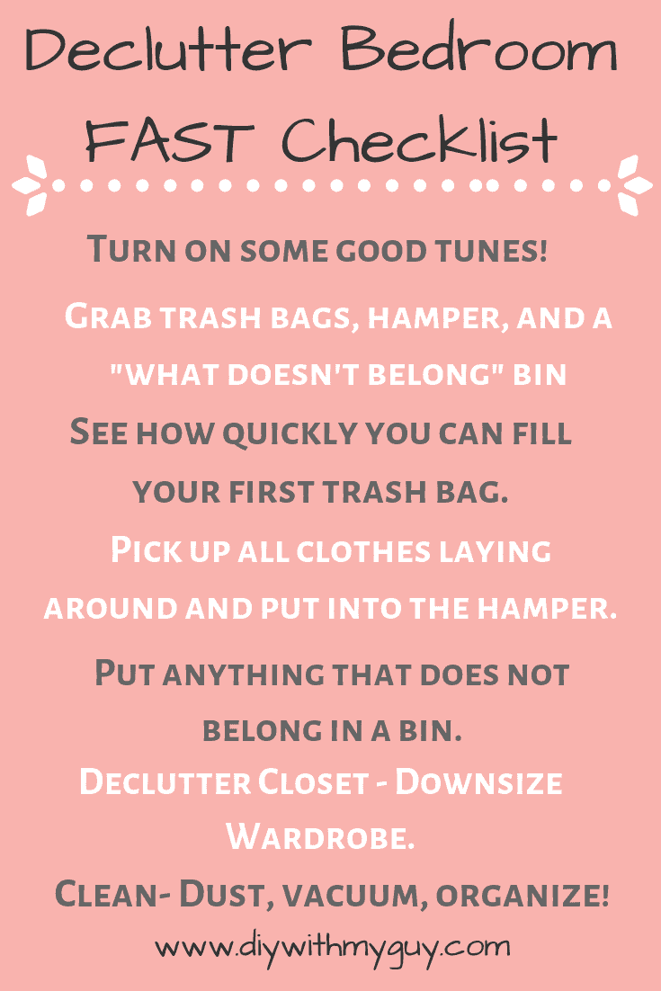 Declutter bedroom Checklist 