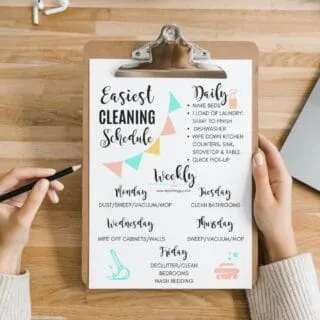 free printable cleaning schedule