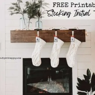 DIY Stocking Initial Tags On White Knitted Stockings