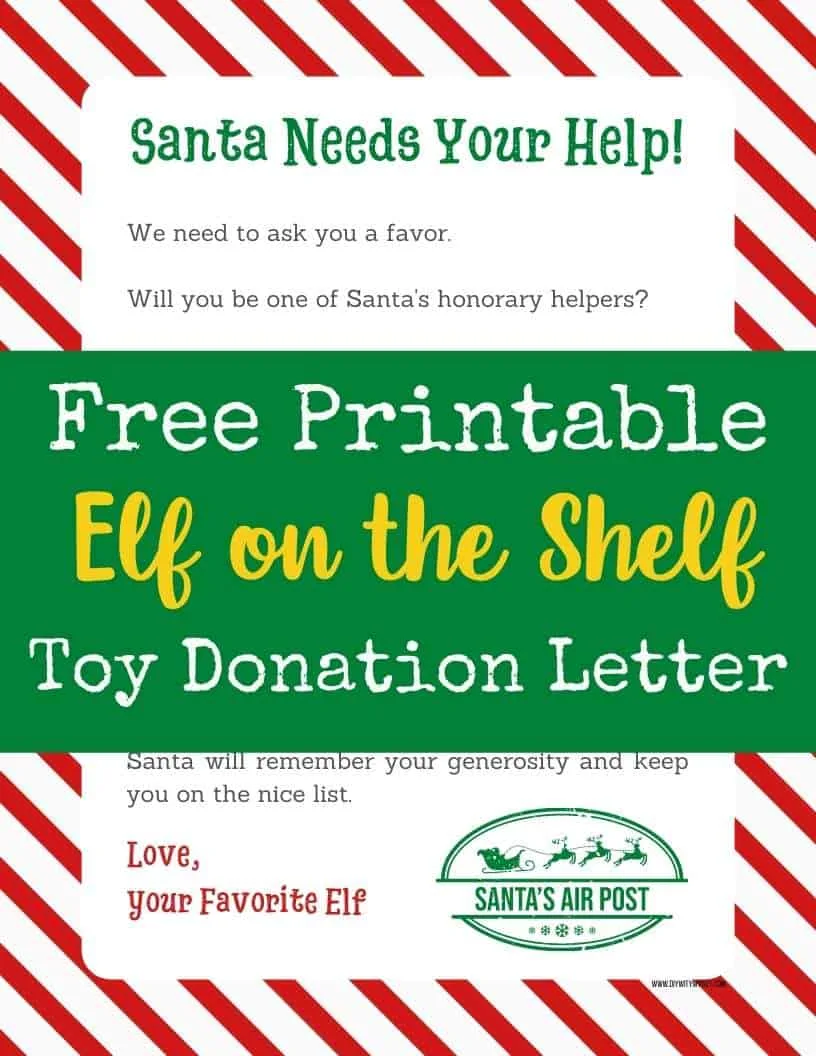 Elf On the Shelf Toy Donation Letter