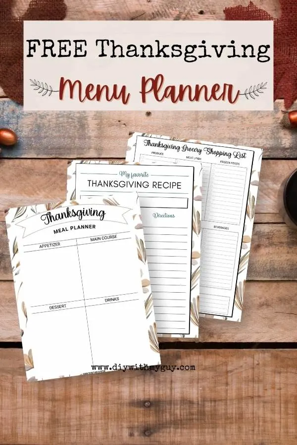 Free printable Thanksgiving Menu Planner