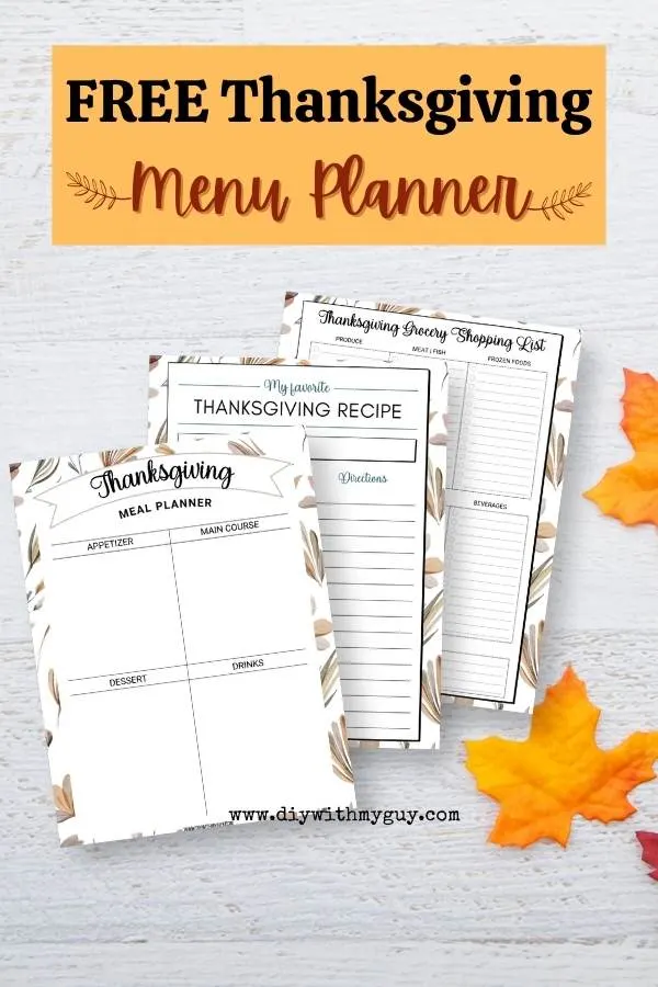 printable Thanksgiving menu planner