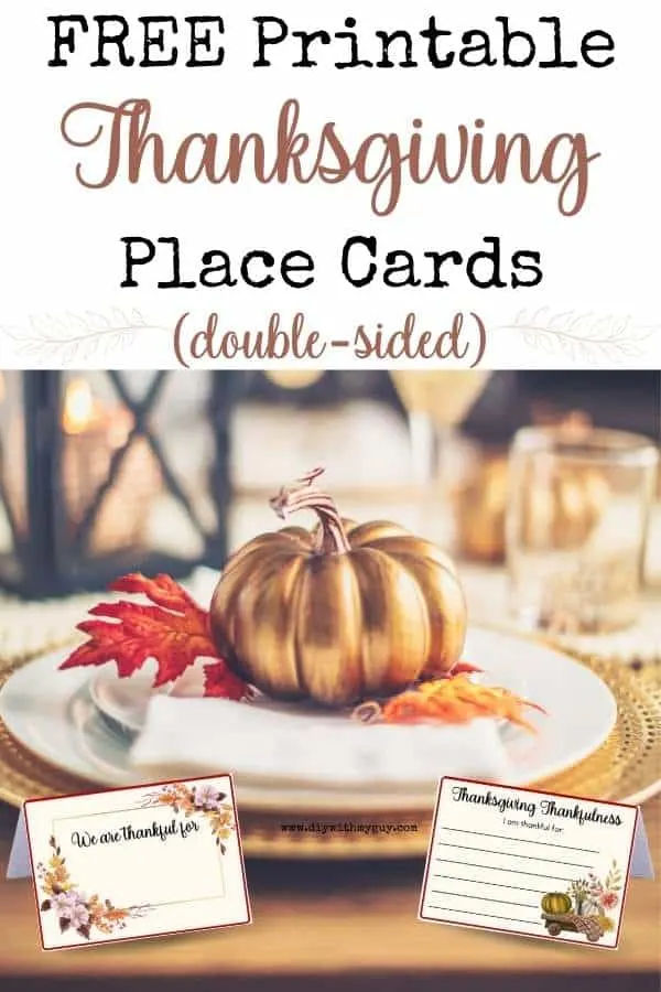 FREE printable Thanksgiving Place Cards