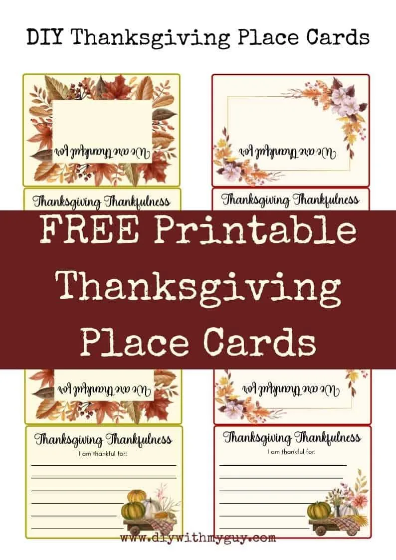 printable Thanksgiving Place cards template