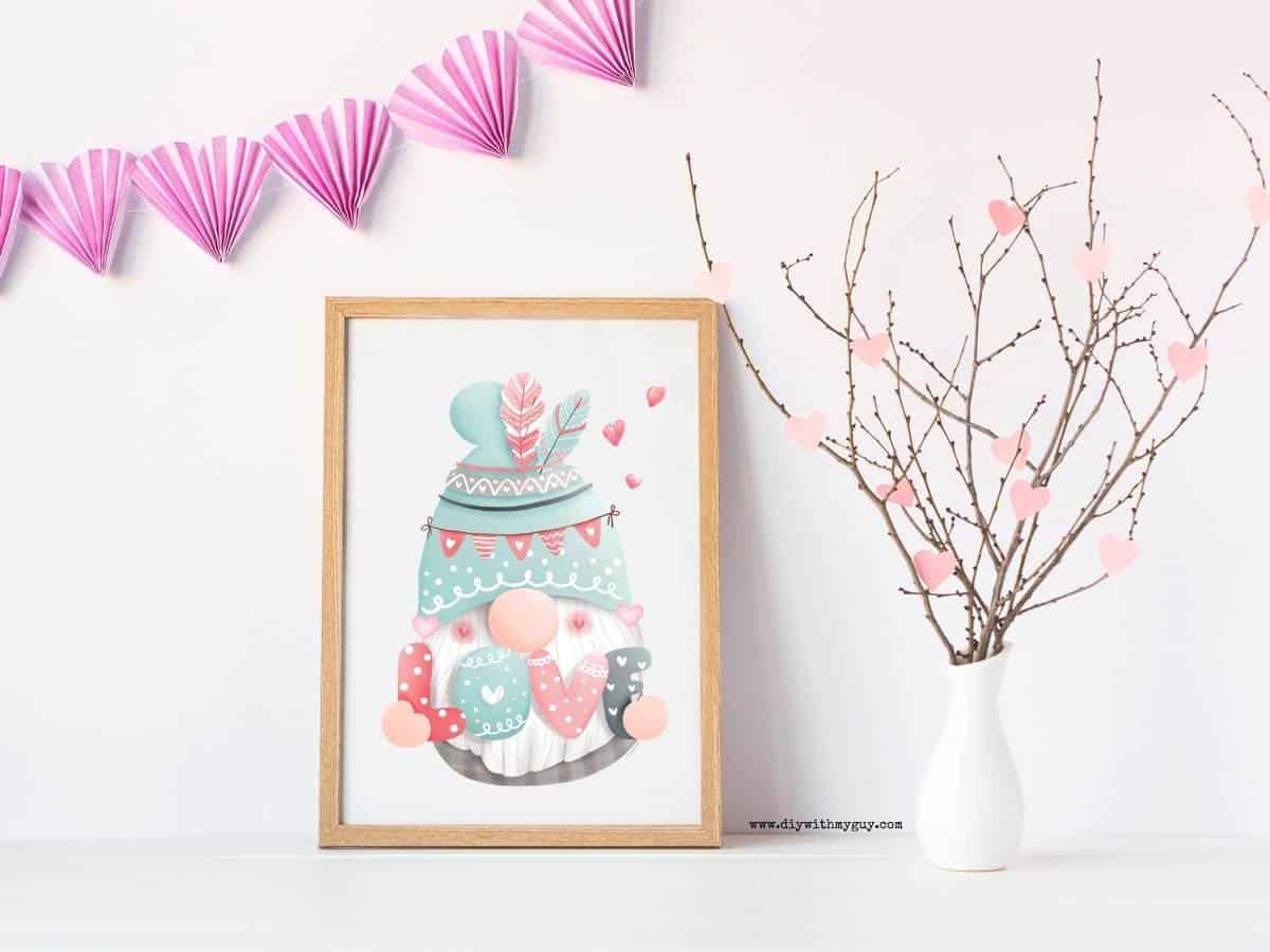 Free Printable Valentine Wall Art Valentine Gnomes