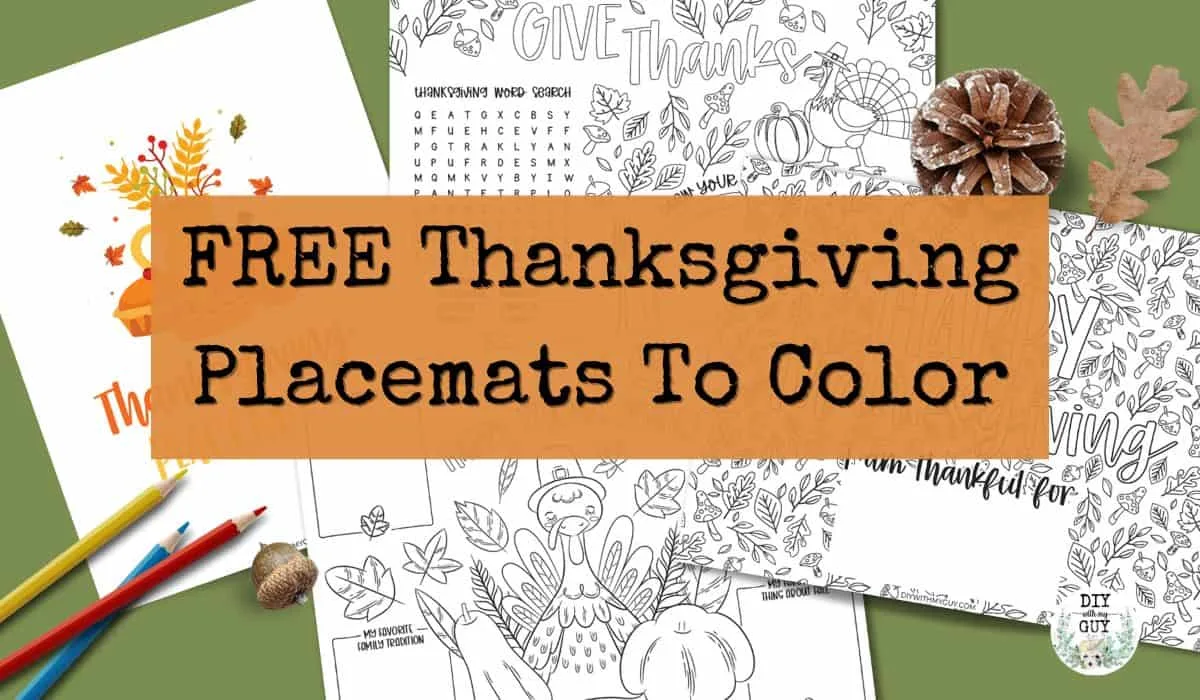 Thanksgiving placemat coloring sheets
