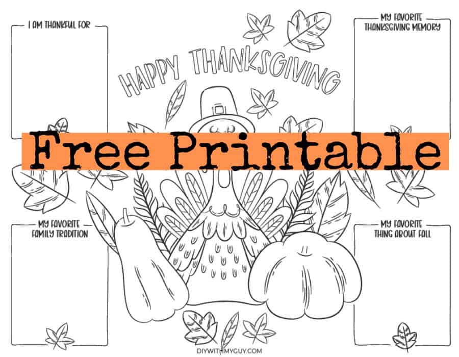 free thanksgiving placemats printables