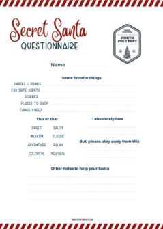 7 FREE Printable Secret Santa Questionnaires Forms Tags DIY With 7 FREE Printable Secret Santa Questionnaires Forms Tags DIY With