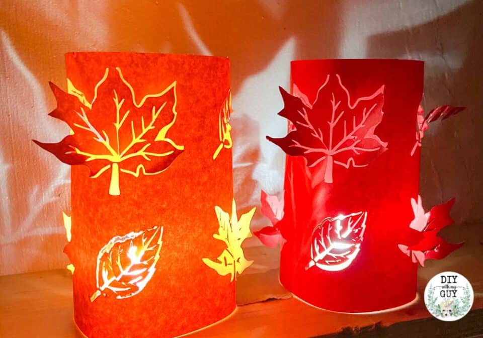 DIY Fall Leaf Cricut Luminaries (FREE SVG File) - DIY With My Guy
