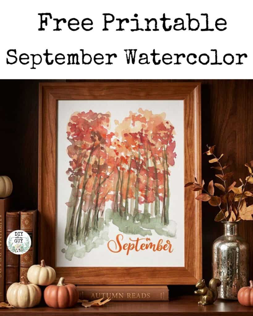 September free printable watercolor