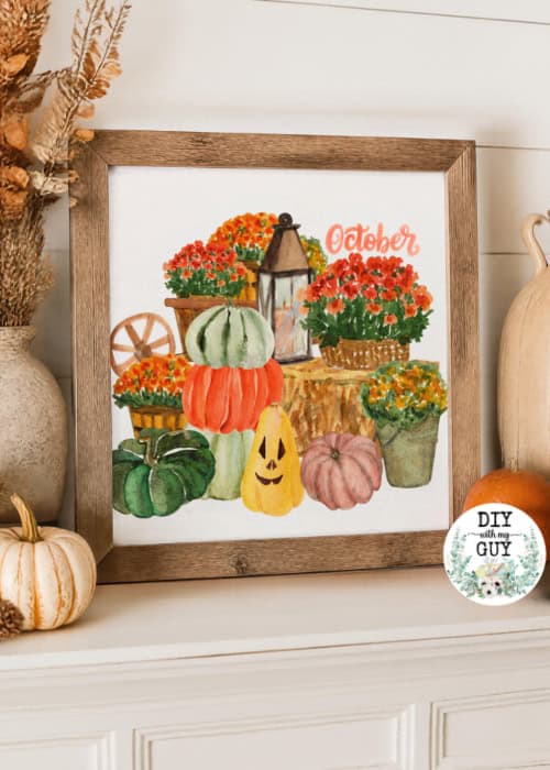 free printable october watercolor
