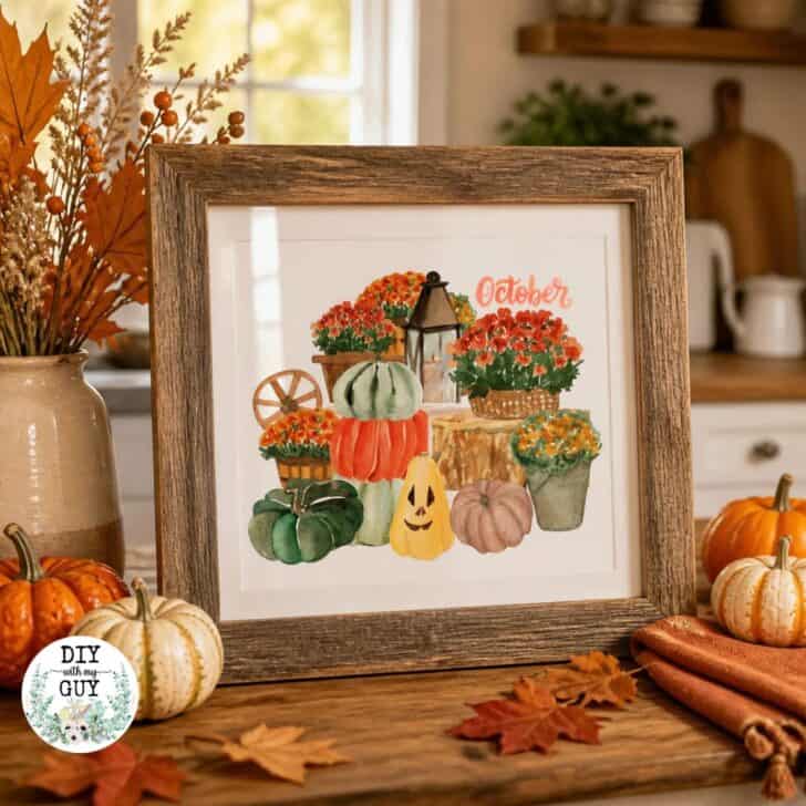 Free Fall Watercolor October Printable